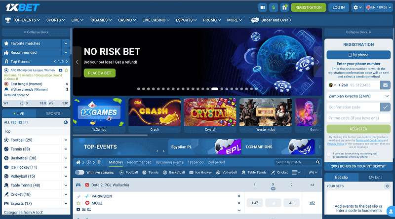 1xBet official website